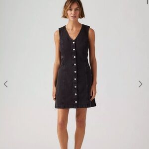 LEVI Black Denim Button-Down Dress